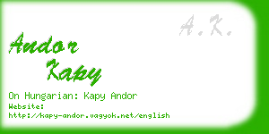 andor kapy business card